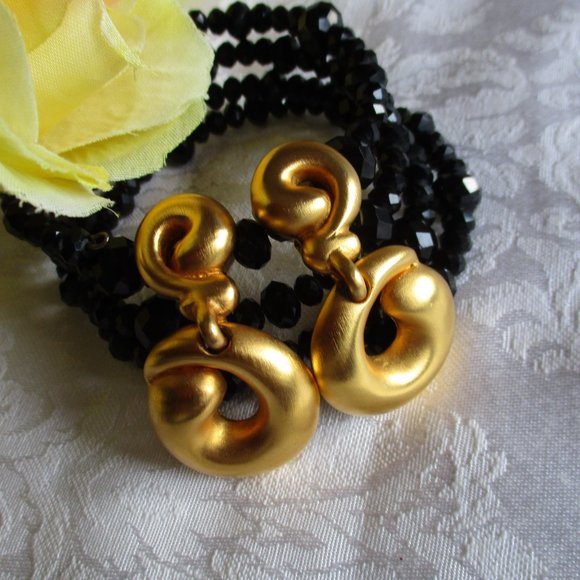 🌹🌹 CLARA STUDIOS (VINTAGE) GOLD SWIRL CIRCLE EARRINGS – CLIP-ONS 🌹🌹 NWOT - Picture 9 of 15